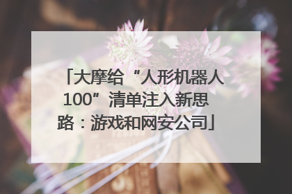 大摩给“人形机器人100”清单注入新思路：游戏和网安公司