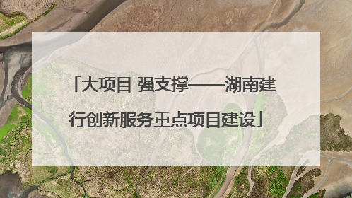 大项目 强支撑——湖南建行创新服务重点项目建设