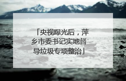 央视曝光后，萍乡市委书记实地督导垃圾专项整治
