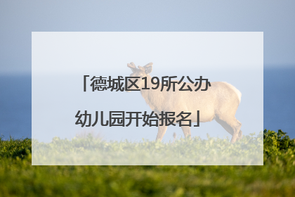 德城区19所公办幼儿园开始报名