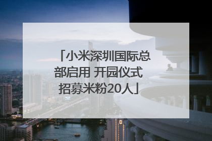 小米深圳国际总部启用 开园仪式招募米粉20人