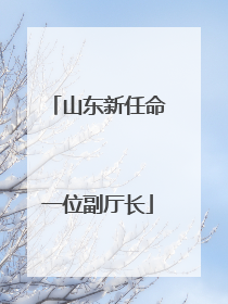 山东新任命一位副厅长