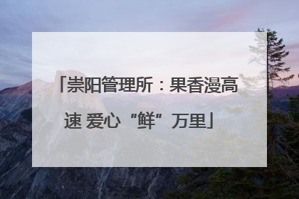 崇阳管理所：果香漫高速 爱心“鲜”万里