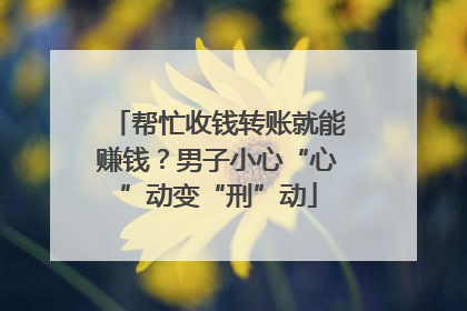 帮忙收钱转账就能赚钱？男子小心“心”动变“刑”动