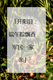 开阳县：端午粽飘香 军民一家亲