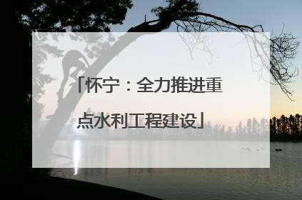 怀宁：全力推进重点水利工程建设