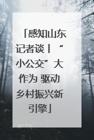 感知山东记者谈丨“小公交”大作为 驱动乡村振兴新引擎