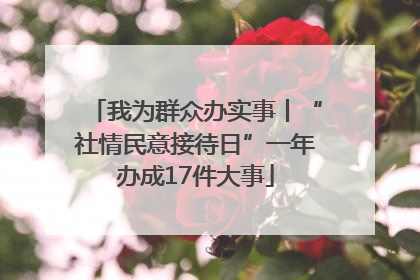 我为群众办实事丨“社情民意接待日”一年办成17件大事