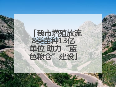 我市增殖放流8类苗种13亿单位 助力“蓝色粮仓”建设