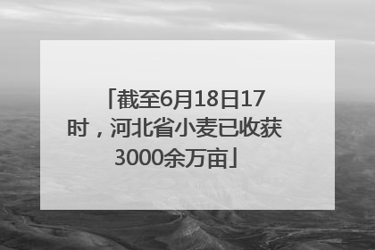 截至6月18日17时，河北省小麦已收获3000余万亩