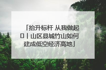 抬升标杆 从我做起⑭丨山区县城竹山如何建成低空经济高地