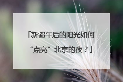 新疆午后的阳光如何“点亮”北京的夜？
