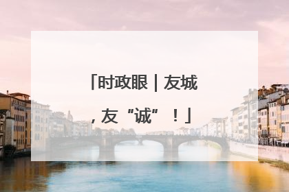 时政眼｜友城，友“诚”！