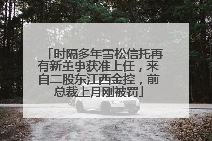 时隔多年雪松信托再有新董事获准上任，来自二股东江西金控，前总裁上月刚被罚