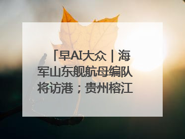 早AI大众｜海军山东舰航母编队将访港；贵州榕江已撤离转移群众超4万人