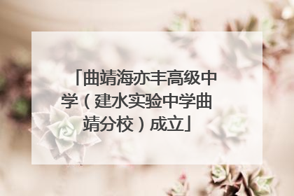 曲靖海亦丰高级中学（建水实验中学曲靖分校）成立