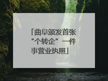 曲阜颁发首张“个转企”一件事营业执照