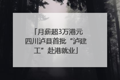 月薪超3万港元 四川泸县首批“泸建工”赴港就业