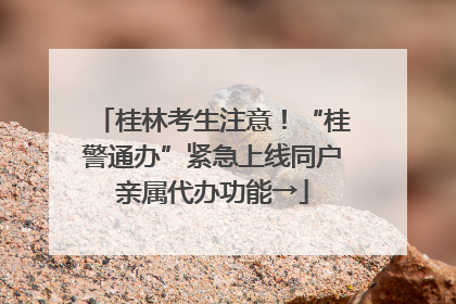 桂林考生注意！“桂警通办”紧急上线同户亲属代办功能→
