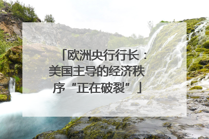 欧洲央行行长：美国主导的经济秩序“正在破裂”