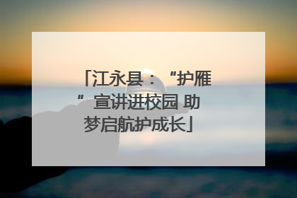 江永县：“护雁”宣讲进校园 助梦启航护成长
