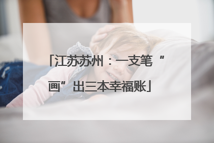 江苏苏州：一支笔“画”出三本幸福账