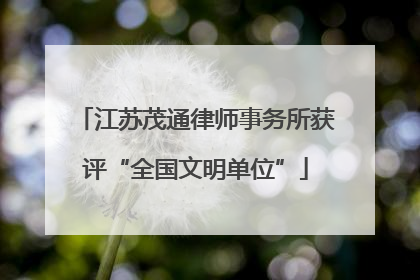 江苏茂通律师事务所获评“全国文明单位”