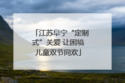 江苏阜宁“定制式”关爱 让困境儿童双节同欢