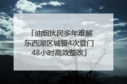 油烟扰民多年难解 东西湖区城管4次登门48小时高效整改