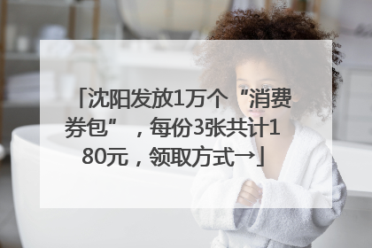 沈阳发放1万个“消费券包”，每份3张共计180元，领取方式→