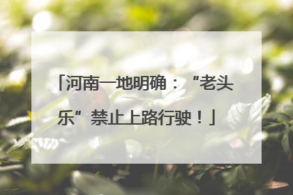 河南一地明确：“老头乐”禁止上路行驶！