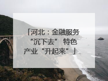 河北：金融服务“沉下去” 特色产业“升起来”