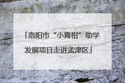 洛阳市“小青柑”助学发展项目走进孟津区