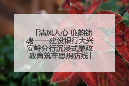清风入心 廉韵铸魂——建设银行大兴安岭分行沉浸式廉政教育筑牢思想防线