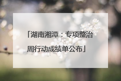 湖南湘潭：专项整治周行动成绩单公布