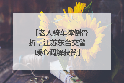 老人骑车摔倒骨折，江苏东台交警暖心调解获赞