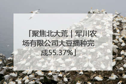 聚焦北大荒｜军川农场有限公司大豆播种完成55.37%