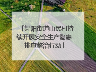 舞阳街道山民村持续开展安全生产隐患排查整治行动