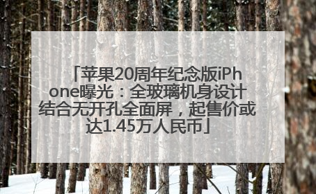 苹果20周年纪念版iPhone曝光：全玻璃机身设计结合无开孔全面屏，起售价或达1.45万人民币