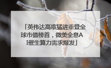 英伟达高歌猛进重登全球市值榜首，微美全息AI催生算力需求爆发