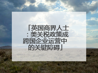 英国商界人士：美关税政策成跨国企业运营中的关键障碍