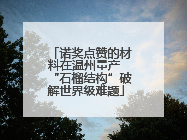 诺奖点赞的材料在温州量产 “石榴结构”破解世界级难题