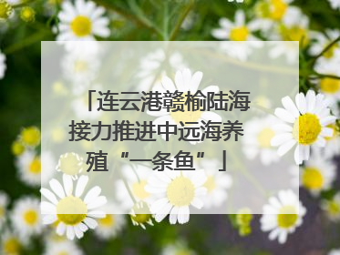 连云港赣榆陆海接力推进中远海养殖“一条鱼”