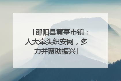 邵阳县黄亭市镇：人大牵头织安网，多力并聚助振兴