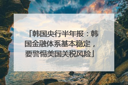 韩国央行半年报：韩国金融体系基本稳定，要警惕美国关税风险