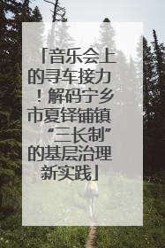 音乐会上的寻车接力！解码宁乡市夏铎铺镇“三长制”的基层治理新实践