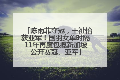 陈雨菲夺冠，王祉怡获亚军！国羽女单时隔11年再度包揽新加坡公开赛冠、亚军