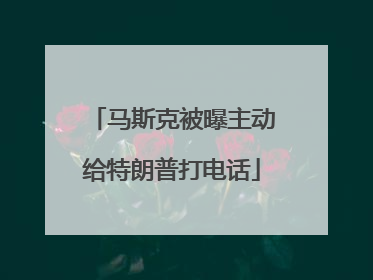 马斯克被曝主动给特朗普打电话