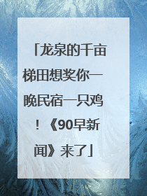 龙泉的千亩梯田想奖你一晚民宿一只鸡！《90早新闻》来了