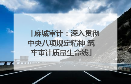 麻城审计：深入贯彻中央八项规定精神 筑牢审计质量生命线